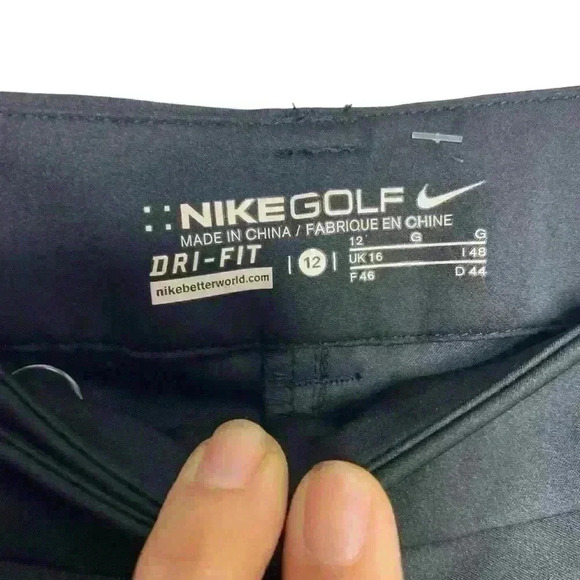 Nike black tour Performance dri-fit straight front Crop Golf Pants Size 12 - Picture 6 of 10
